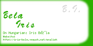 bela iris business card